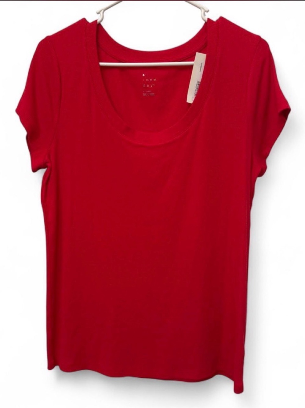 a new day Red Scoop Neck Short Sleeve Tee